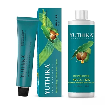 Yuthika 10.0 Lightest Blonde Hair Colour + Developer 40 Volume 12% (Hair Color 100g + Developer 150ml) (1Pack)