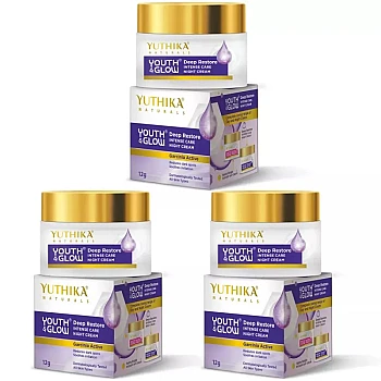 Yuthika Youth & Glow Deep Restore Intense Night Cream (12g, Pack of 3)