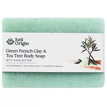 Soil Origin Green French Clay & Tea Tree Body Soap With Shea Butter (100g)