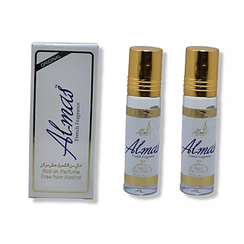 Almas French Fragrance Roll-On Perfume Free From Alcohol (8ml, Pack of 2)