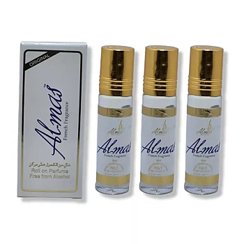 Almas French Fragrance Roll-On Perfume Free From Alcohol (8ml, Pack of 3)