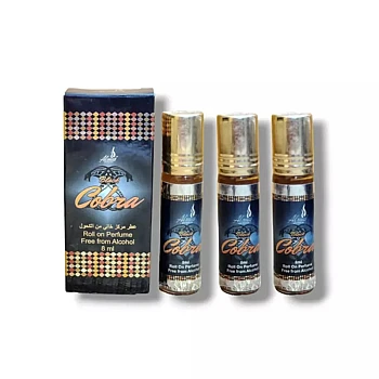 Almas Black Cobra Roll-On Perfume Free From Alcohol (8ml, Pack of 3)