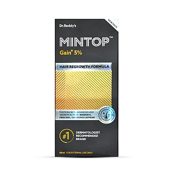 Dr Reddy Mintop Gain+ Hair Regrowth Formula (5% w/v,0.1% w/v) (60ml)