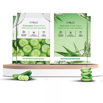 Pyoura Cucumber & Aloe Vera Sheet Mask (23g, Pack of 4)