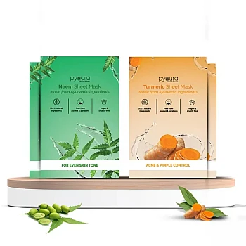 Pyoura Neem + Turmeric Sheet Mask (23g, Pack of 4)