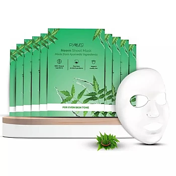 Pyoura Neem Sheet Mask (23g, Pack of 10)