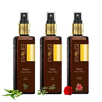 Pyoura Neem + Tulsi + Rose Mist Combo (Each 100ml) (1Pack)