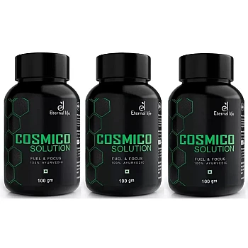 Eternal Life Ayurveda Cosmico Solution Fuel & Focus (100g, Pack of 3)