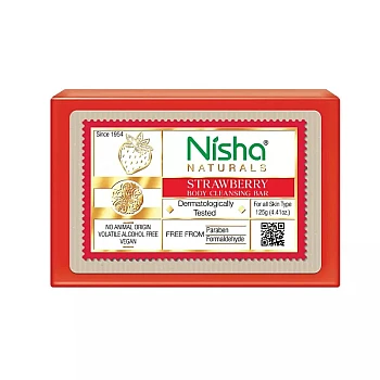 Nisha Strawberry Body Cleansing Bar (125g)