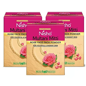 Nisha Multani Mitti Rose Face Pack Powder (100g, Pack of 3)