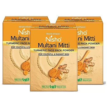 Nisha Multani Mitti Turmeric Face Pack Powder (100g, Pack of 3)
