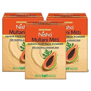 Nisha Multani Mitti Papaya Face Pack Powder (100g, Pack of 3)