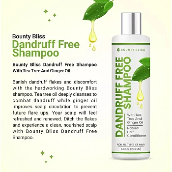 Bounty Bliss Dandruff Free Shampoo With Tea Tree And Ginger Oil (200ml)