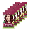 Nisha Creme Hair Color 3.16 Burgundy (Pouch Pack) (Colorant 20g + Developer 20ml) (1Pack, Pack of 6)