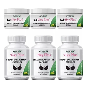 Ayudiva Herbals Breast Enlargement Capsule With Breast Increase Cream Combo (3 Month Course) Tiny Plus Combo (Cream 50g + 60 Capsule) (1Pack, Pack of 3)