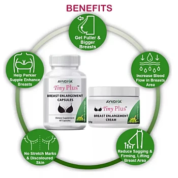 Ayudiva Herbals Breast Enlargement Capsule With Breast Increase Cream Combo (3 Month Course) Tiny Plus Combo (Cream 50g + 60 Capsule) (1Pack, Pack of 3)