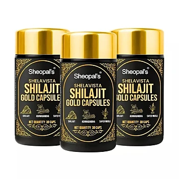 Sheopals Shelavista Shilajit Gold Capsules (30cap, Pack of 3)