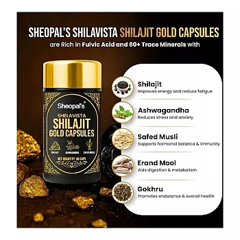 Sheopals Shelavista Shilajit Gold Capsules (30cap, Pack of 3)