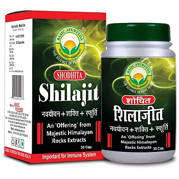 Basic Ayurveda Shodhita Shilajeet Capsule (30caps)