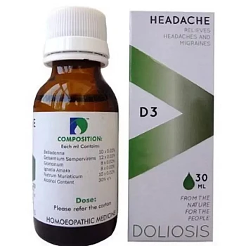 Doliosis Homoeo Doliosis D 3 -Headache (30ml)