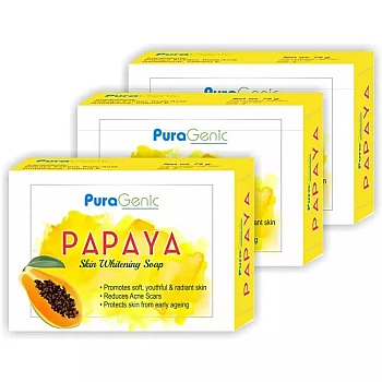 Puragenic Papaya Skin Whitening Soap (75g, Pack of 3)