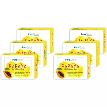 Puragenic Papaya Skin Whitening Soap (75g, Pack of 6)