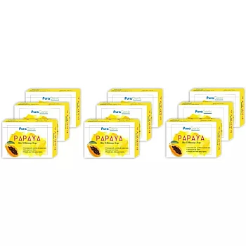 Puragenic Papaya Skin Whitening Soap (75g, Pack of 9)