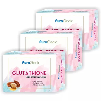 Puragenic Glutathione Skin Whitening Soap (75g, Pack of 3)