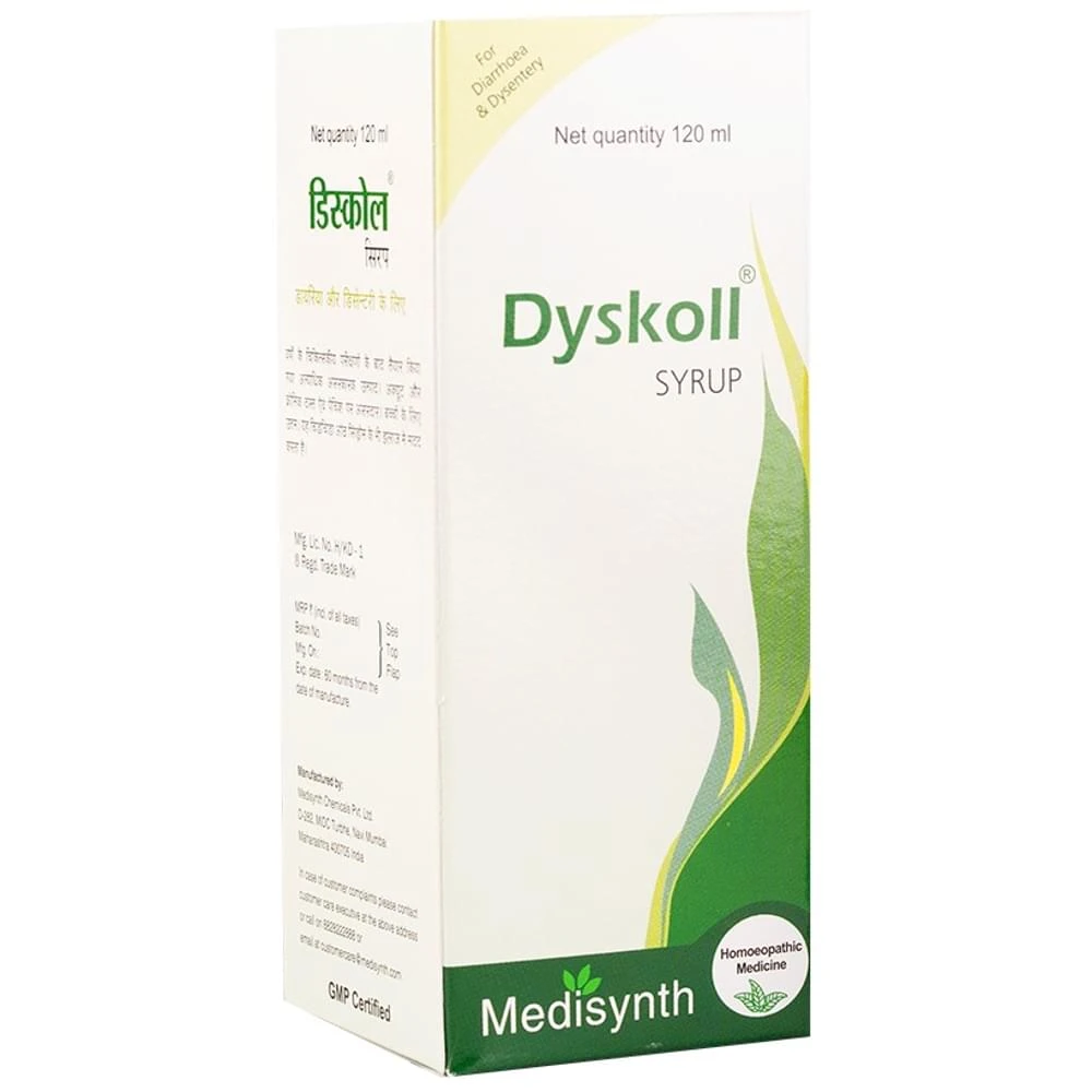 Medisynth Dyskoll Syrup bottle of 120 ml Syrup