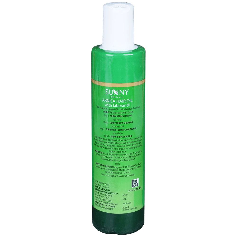 Bakson's Sunny Arnica Hair Oil with Jaborandi bottle of 250 ml Oil