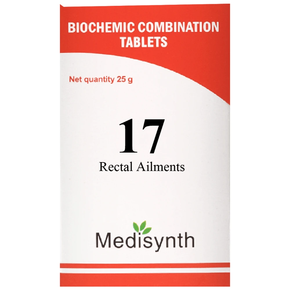 Medisynth Bio-chemic Combination No.17 Rectal Ailments bottle of 25 gm Biocombination Tablet