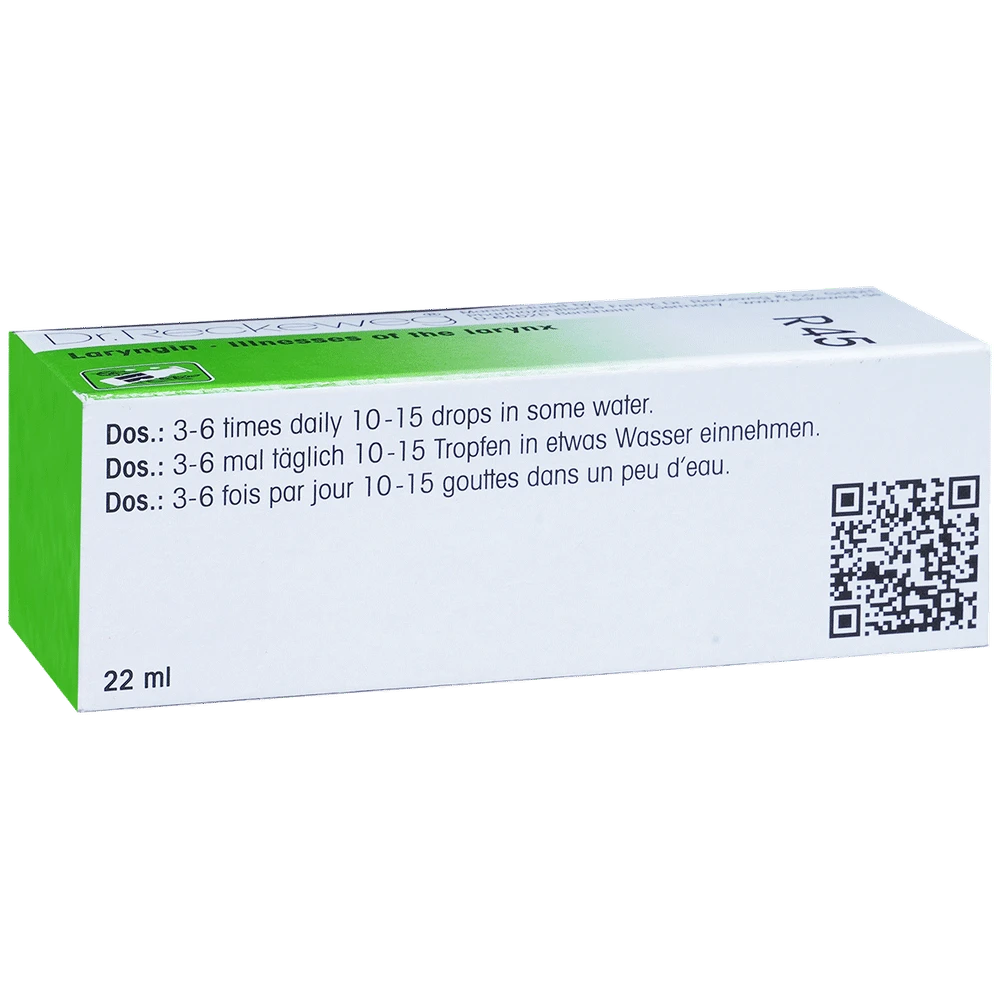 Dr. Reckeweg R45 Illnesses Of The Larynx Drop bottle of 22 ml Drop