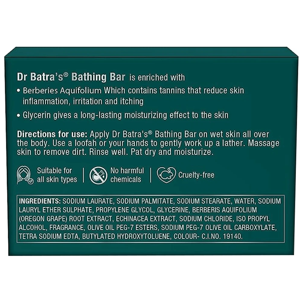 Dr Batra's Bathing Bar Enriched with Berberis Aquifolium & Echinacea box of 125 gm Soap