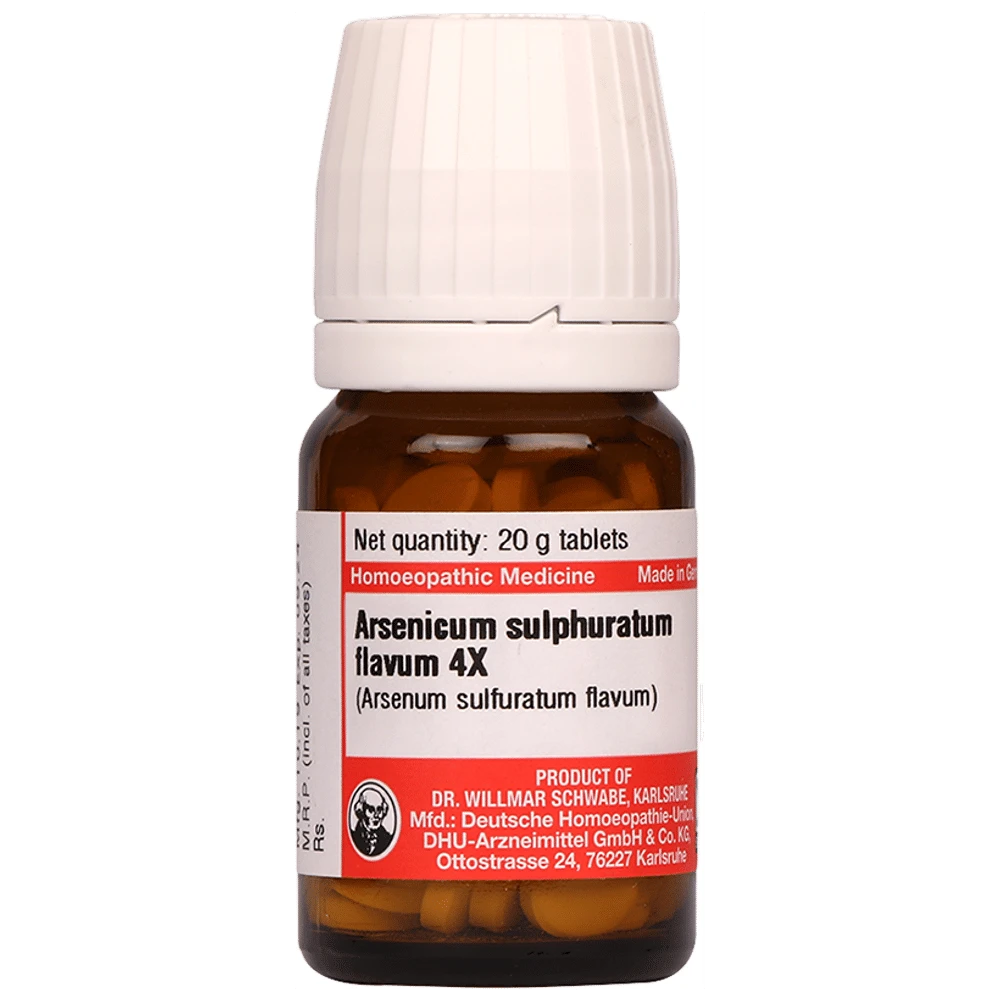 Dr Willmar Schwabe Germany Arsenicum Sulphuratum Flavum Tablet 4X bottle of 20 gm Tablet