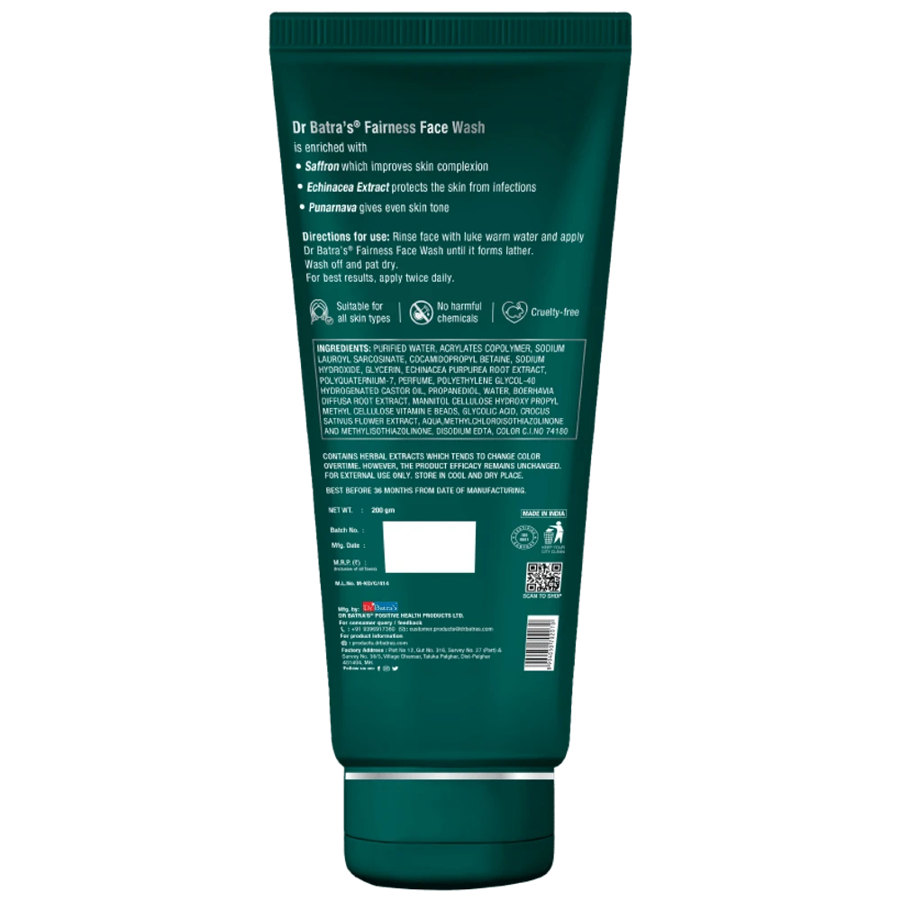 Dr Batra's Fairness Face Wash tube of 200 gm Face Wash