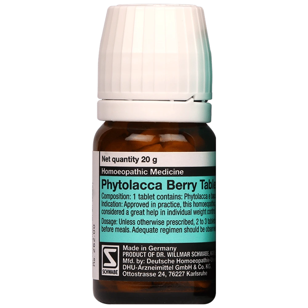 Dr Willmar Schwabe Germany Phytolacca Berry Tablet bottle of 20 gm Tablet