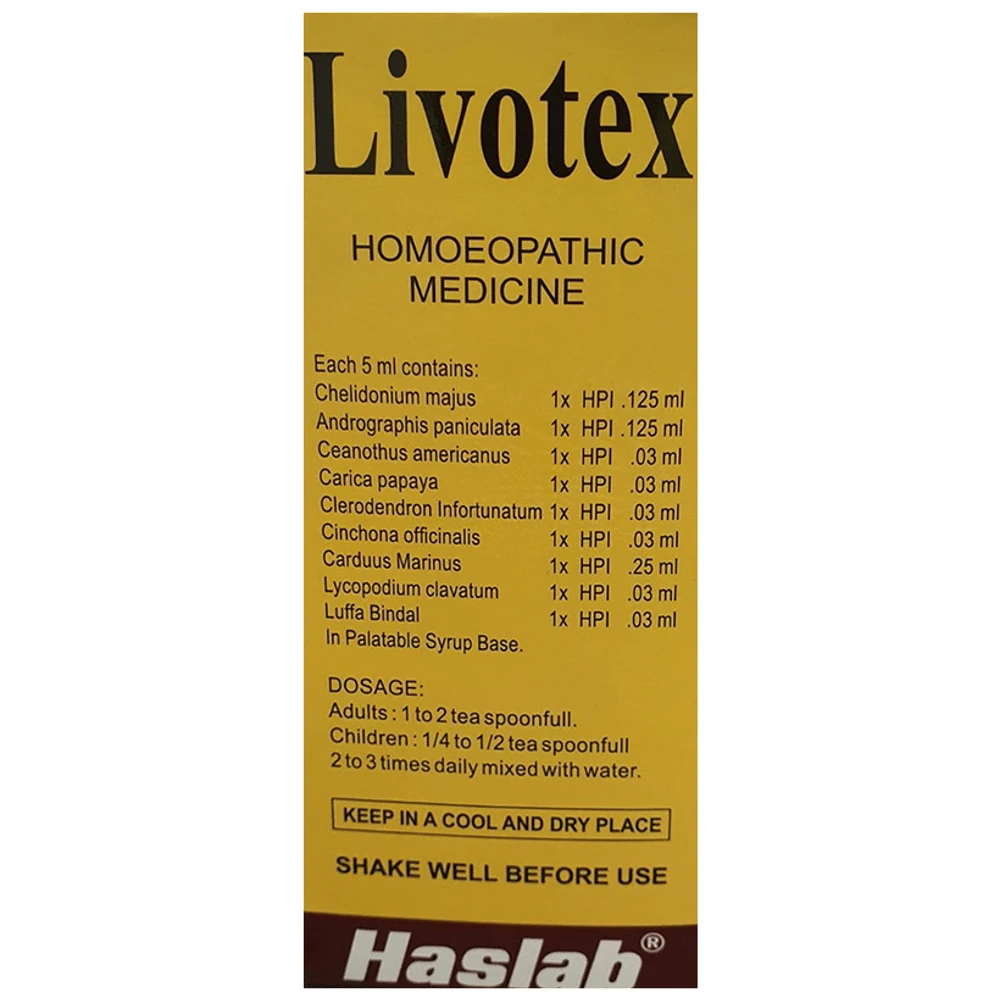 Haslab Livotex Syrup bottle of 450 ml Syrup
