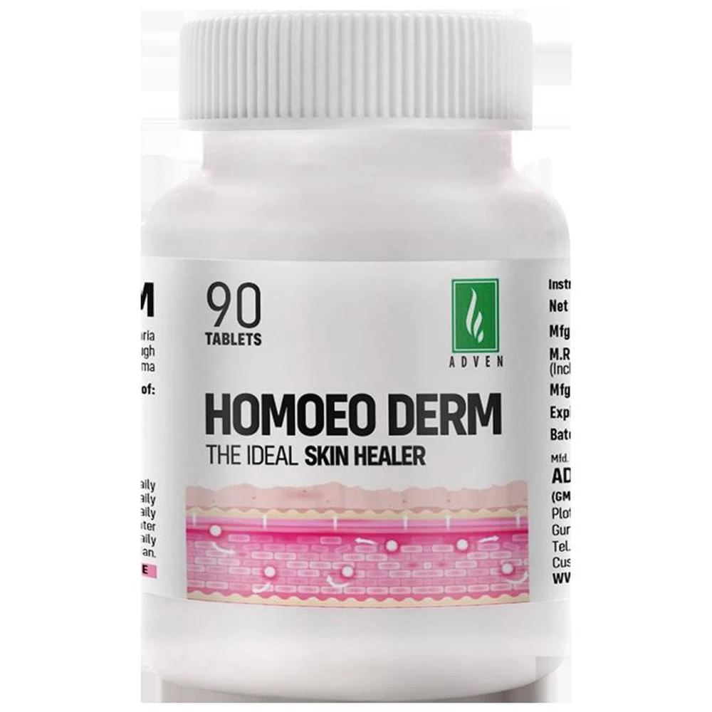 Adven Homoeo Derm Tablet bottle of 90 tablets Adven Homoeo Derm Tablet bottle of 90 tablets