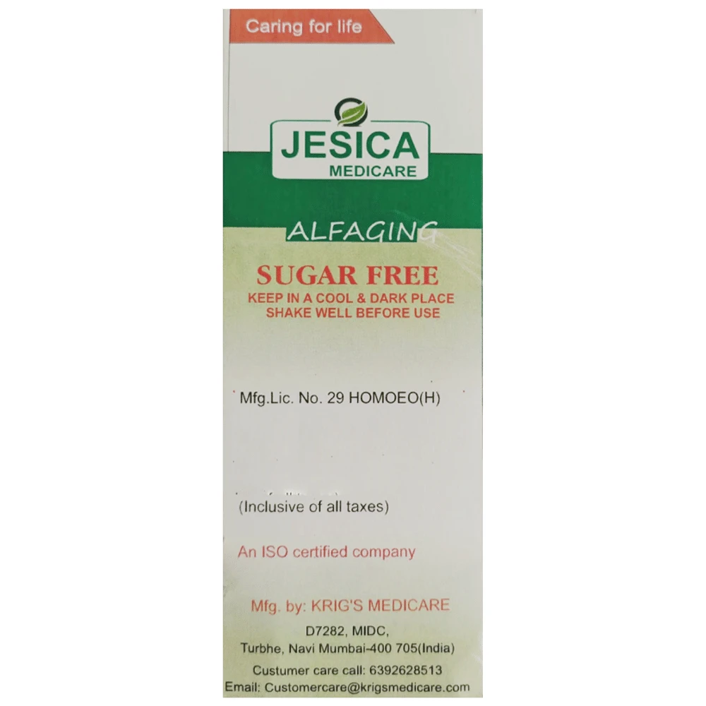 Jesica Alfaging Sugar Free bottle of 200 ml Liquid Jesica Alfaging Sugar Free bottle of 200 ml Liquid