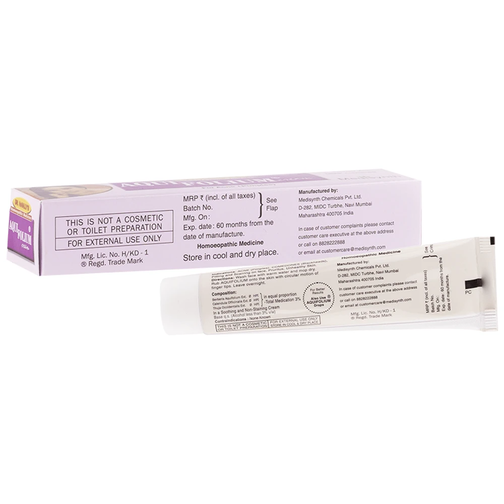 Medisynth Aqui Folium Cream tube of 20 gm Cream
