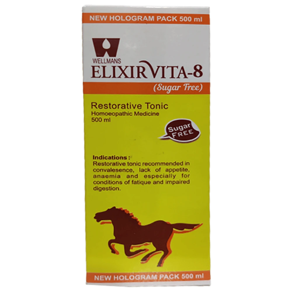 Dr. Wellmans Elixirvita 8 Restorative Tonic Sugar Free bottle of 500 ml Tonic
