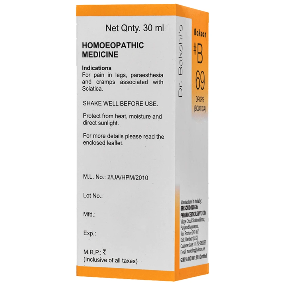 Bakson B69 Sciatica Drop bottle of 30 ml Drop
