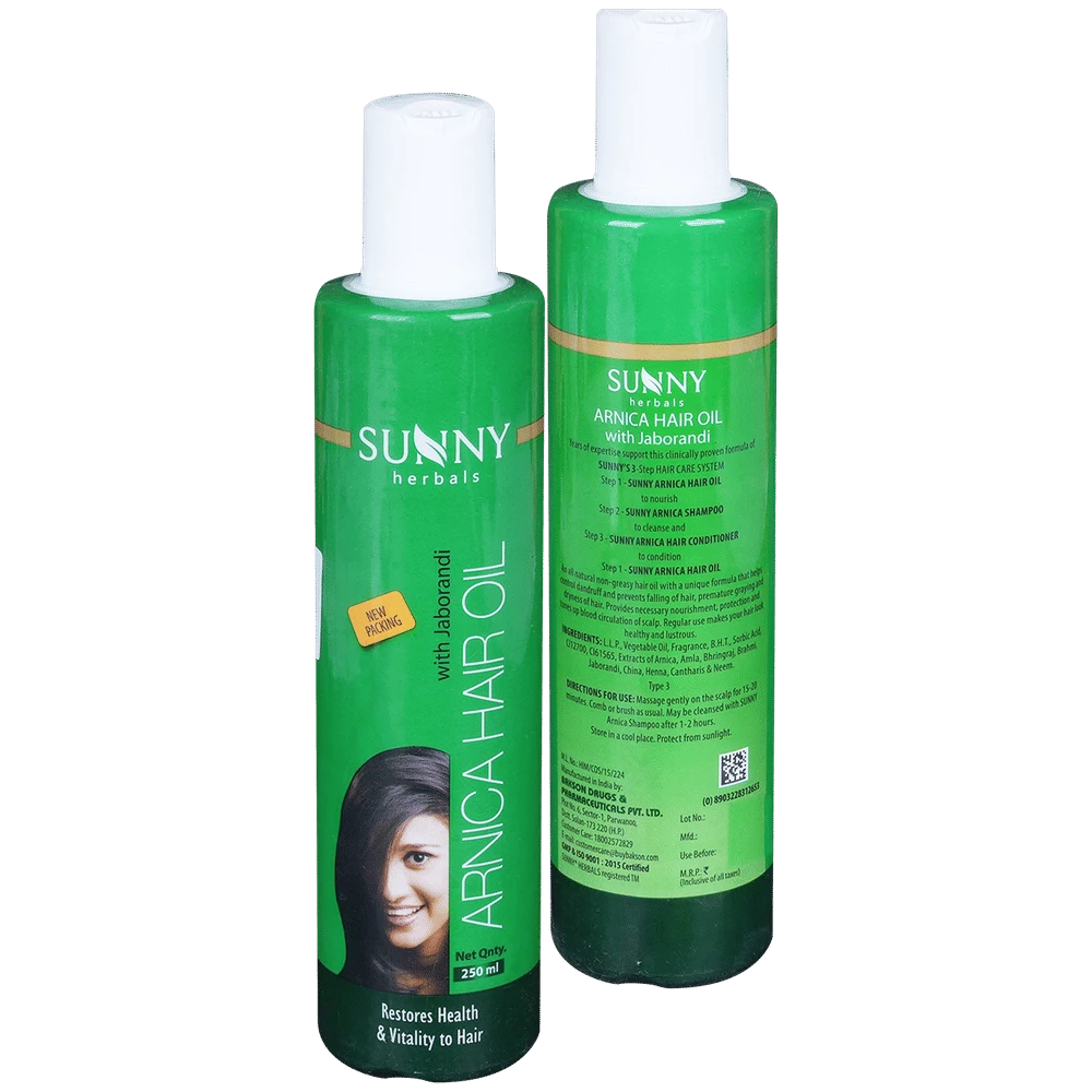 Bakson's Sunny Arnica Hair Oil with Jaborandi bottle of 250 ml Oil