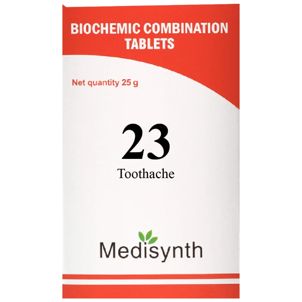 Medisynth Bio-chemic Combination No.23 Toothache bottle of 25 gm Biocombination Tablet Medisynth Bio-chemic Combination No.23 Toothache bottle of 25 gm Biocombination Tablet