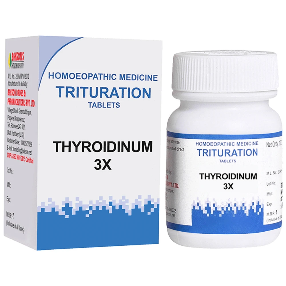 Bakson's Homeopathy Thyroidinum Trituration Tablet 3X bottle of 100 trituration tablets