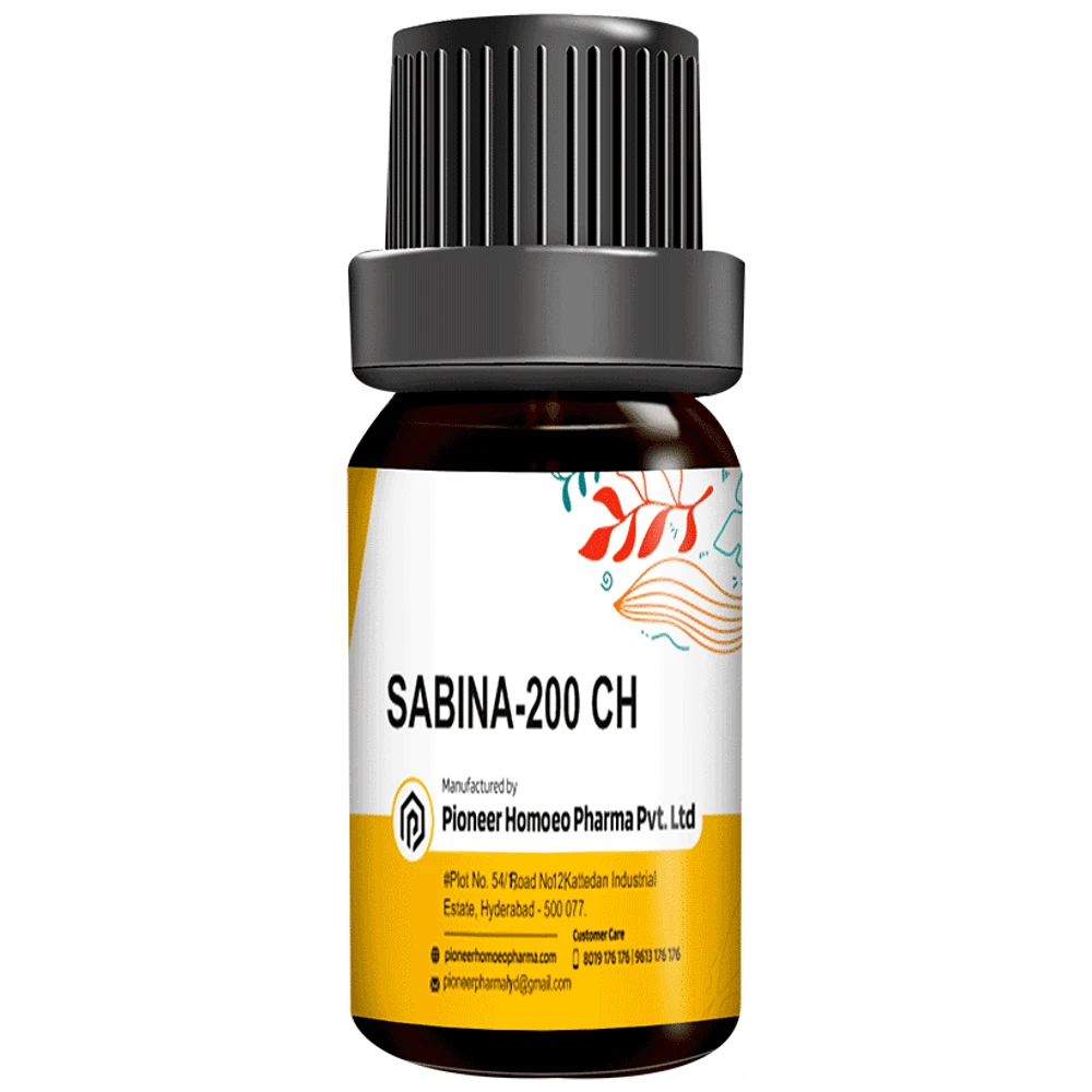 Pioneer Pharma Sabina Globules Pellet Multidose Pills 200 CH bottle of 150 tablets Pioneer Pharma Sabina Globules Pellet Multidose Pills 200 CH bottle of 150 tablets