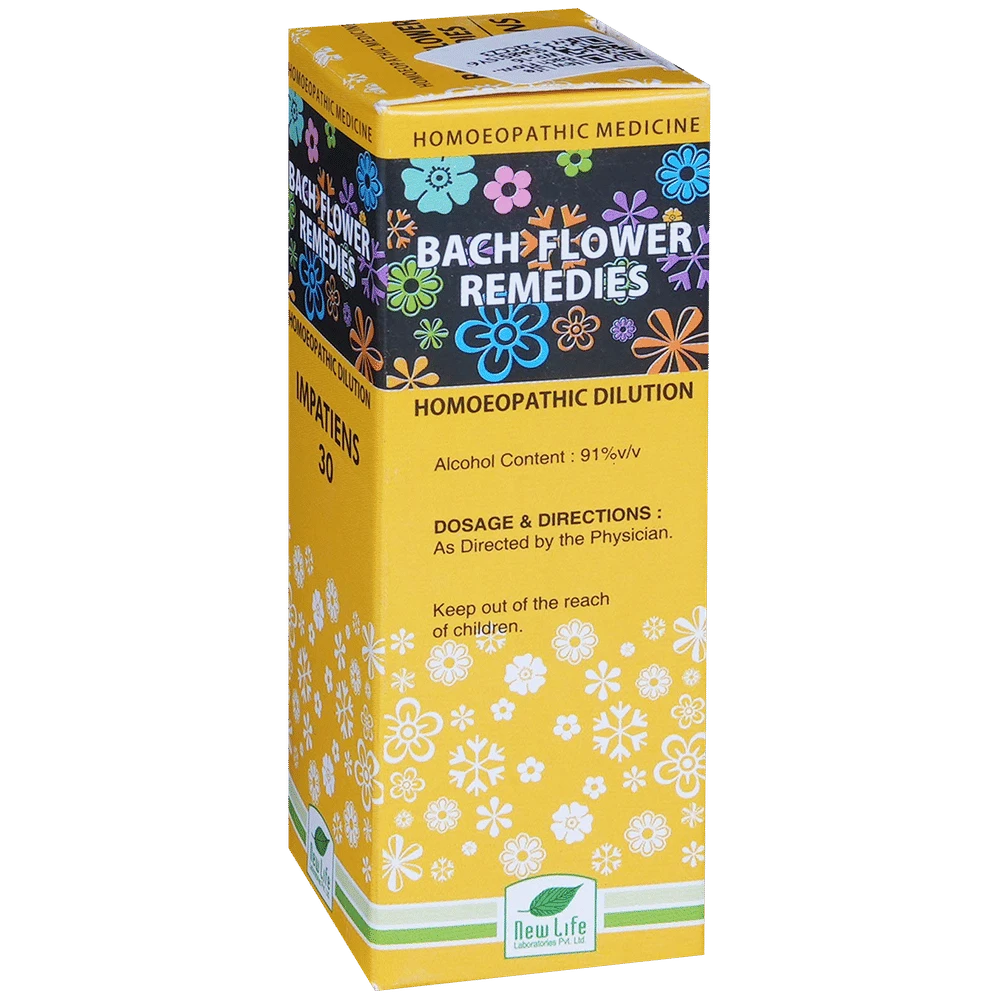 New Life Bach Flower Impatiens 30 bottle of 30 ml Dilution