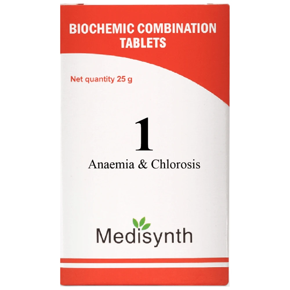Medisynth Bio-chemic Combination No.1 bottle of 25 gm Biocombination Tablet