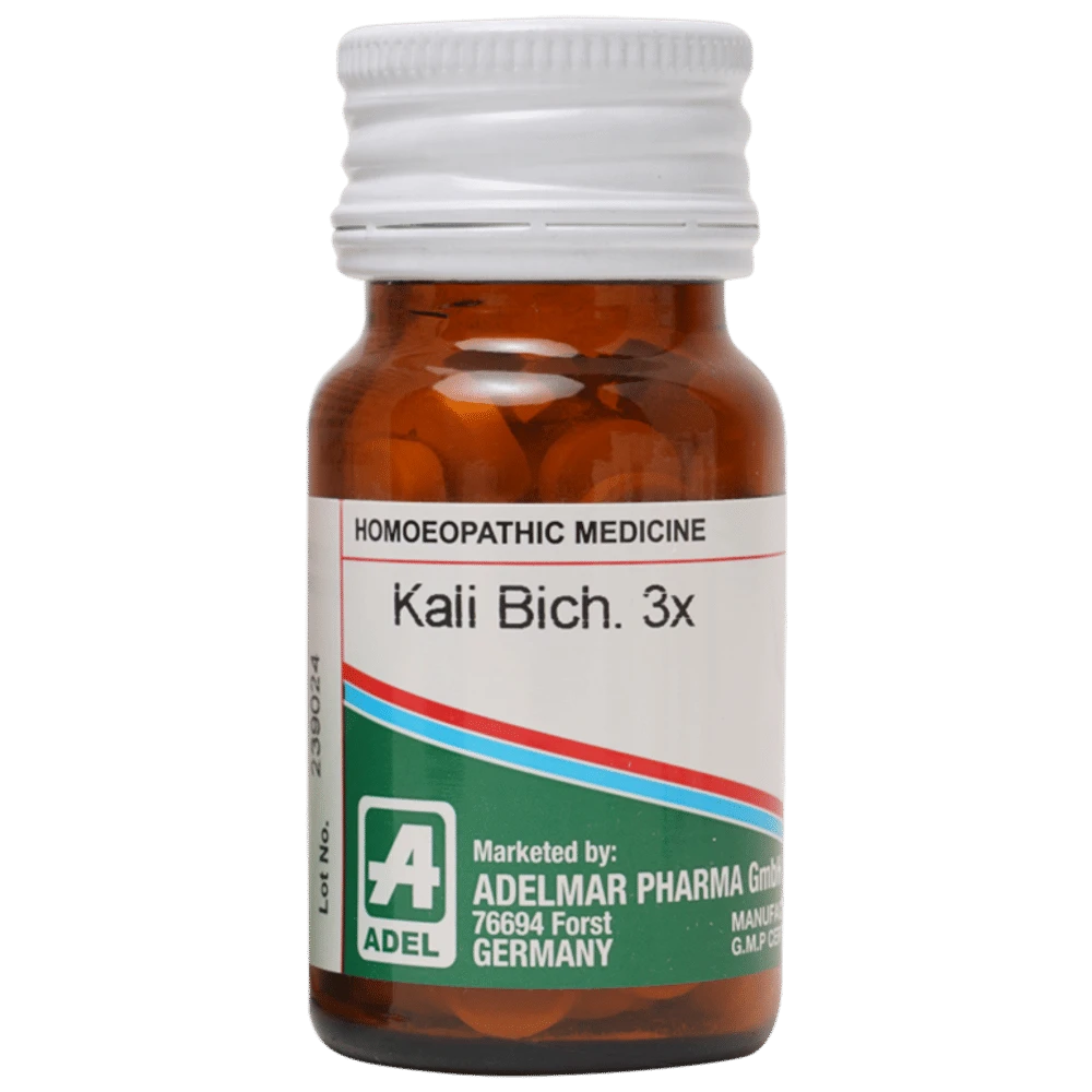 ADEL Kali Bichromicum Trituration Tablet 3X bottle of 20 gm Trituration Tablet