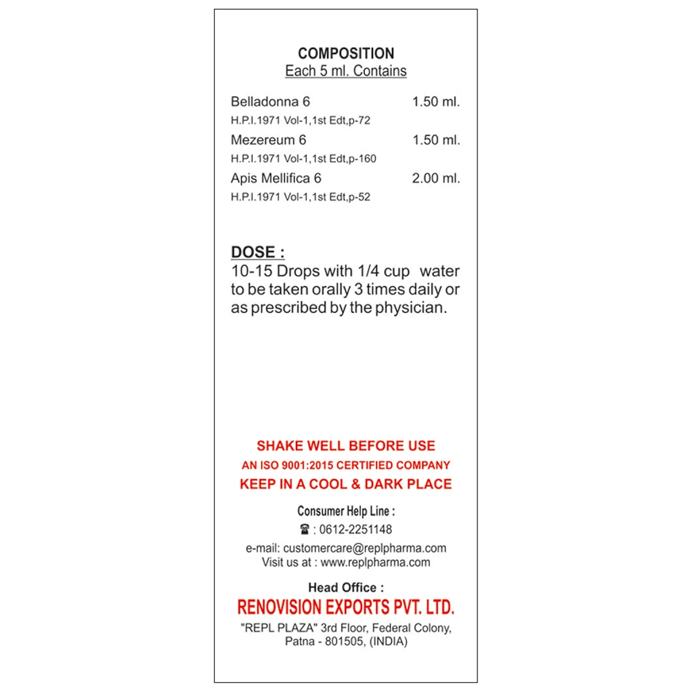 REPL Dr. Advice No.209 Erythemin Drop bottle of 30 ml Drop